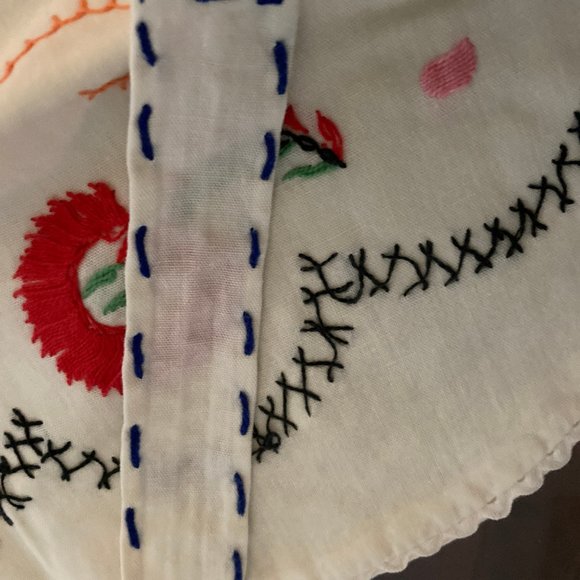 Two Mid Century Hand Embroidered Kitchen Aprons - Picture 9 of 11